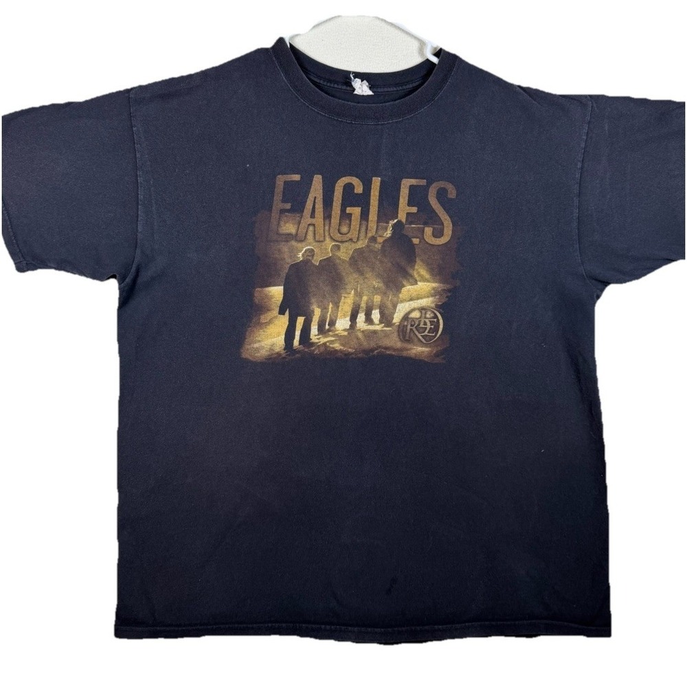Eagles Long Road Out of Eden Tour 2008 Graphic T-Shirt Mens 2XL Black Rock Band